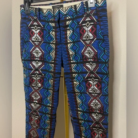 J Crew Maddie Jacquard geometric print pants - Picture 2 of 5